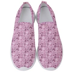 Texture Flower Background Pink Men s Slip On Sneakers