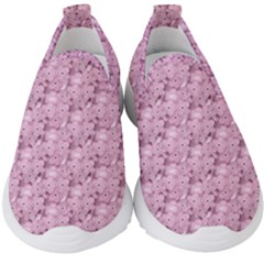 Texture Flower Background Pink Kids  Slip On Sneakers