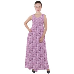 Texture Flower Background Pink Empire Waist Velour Maxi Dress