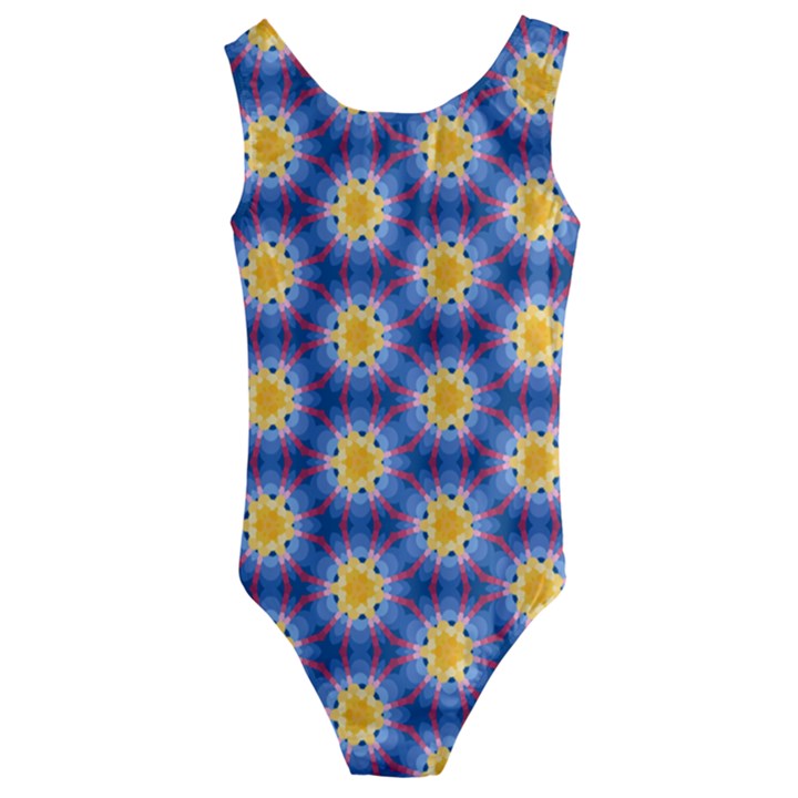 Graphic Pattern Seamless Kids  Cut-Out Back One Piece Swimsuit