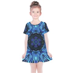 Background Blue Flower Kids  Simple Cotton Dress