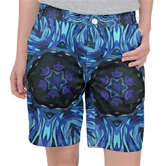 Background Blue Flower Pocket Shorts