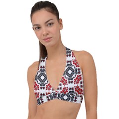 Ornament Seamless Pattern Element Halter Plunge Bikini Top