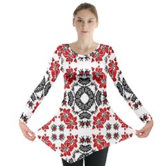 Ornament Seamless Pattern Element Long Sleeve Tunic  by Pakrebo