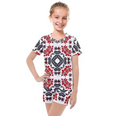 Ornament Seamless Pattern Element Kids  Mesh Tee And Shorts Set