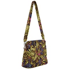 Lilies Abstract Flowers Nature Zipper Messenger Bag