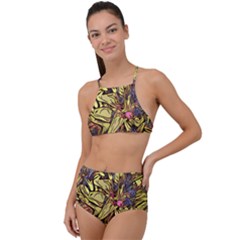 Lilies Abstract Flowers Nature High Waist Tankini Set