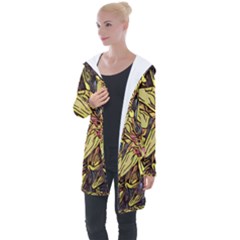 Lilies Abstract Flowers Nature Longline Hooded Cardigan