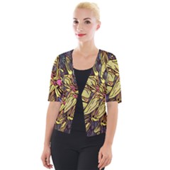 Lilies Abstract Flowers Nature Cropped Button Cardigan