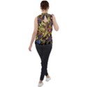 Lilies Abstract Flowers Nature Mock Neck Chiffon Sleeveless Top View2