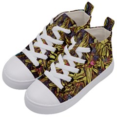 Lilies Abstract Flowers Nature Kids  Mid-top Canvas Sneakers