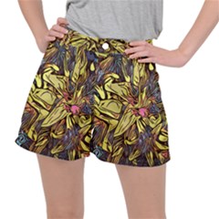 Lilies Abstract Flowers Nature Stretch Ripstop Shorts