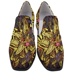 Lilies Abstract Flowers Nature Slip On Heel Loafers by Pakrebo