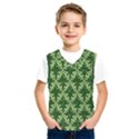 White Flowers Green Damask Kids  SportsWear View1