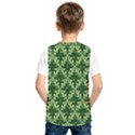 White Flowers Green Damask Kids  SportsWear View2