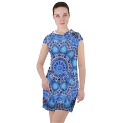 Fractal Mandala Abstract Drawstring Hooded Dress