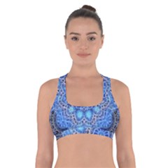 Fractal Mandala Abstract Cross Back Sports Bra by Pakrebo