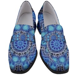 Fractal Mandala Abstract Women s Chunky Heel Loafers