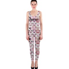 Graphic Seamless Pattern Pig One Piece Catsuit by Pakrebo