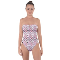 Graphic Seamless Pattern Pig Tie Back One Piece Swimsuit by Pakrebo