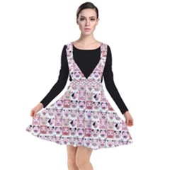 Graphic Seamless Pattern Pig Plunge Pinafore Dress