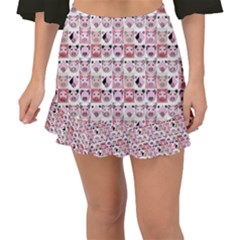 Graphic Seamless Pattern Pig Fishtail Mini Chiffon Skirt