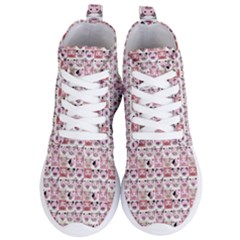 Graphic Seamless Pattern Pig Women s Lightweight High Top Sneakers