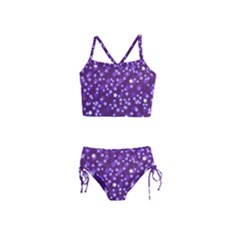 Textile Cross Pattern Square Girls  Tankini Swimsuit