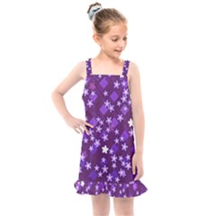 Textile Cross Pattern Square Kids  Overall Dress