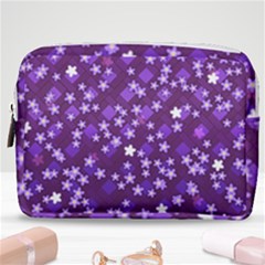 Textile Cross Pattern Square Make Up Pouch (medium)