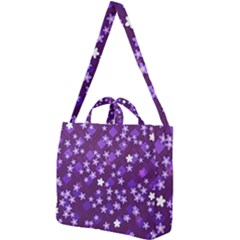 Textile Cross Pattern Square Square Shoulder Tote Bag