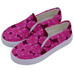 Cherry Blossoms Floral Design Kids  Canvas Slip Ons by Pakrebo