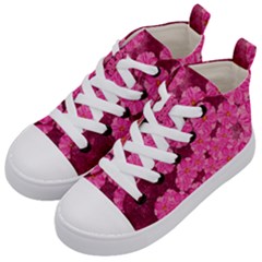 Cherry Blossoms Floral Design Kids  Mid-top Canvas Sneakers