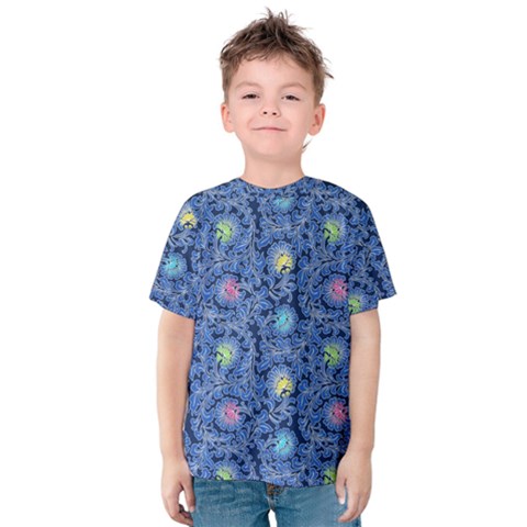 Floral Design Asia Seamless Pattern Kids  Cotton Tee by Pakrebo