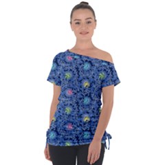 Floral Design Asia Seamless Pattern Tie-up Tee