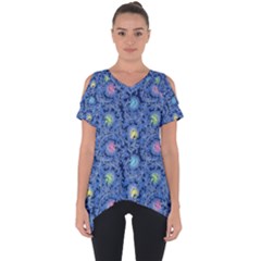 Floral Design Asia Seamless Pattern Cut Out Side Drop Tee by Pakrebo