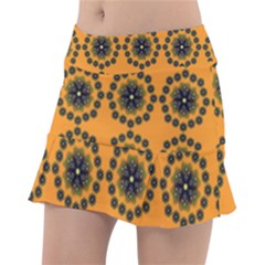 Abstract Template Flower Tennis Skirt