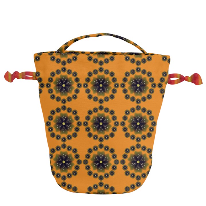 Abstract Template Flower Drawstring Bucket Bag