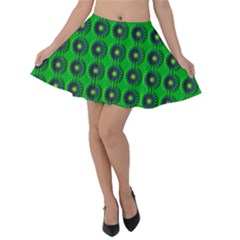 Texture Stucco Graphics Flower Velvet Skater Skirt by Pakrebo