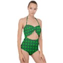 Texture Stucco Graphics Flower Scallop Top Cut Out Swimsuit View1