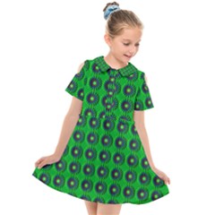 Texture Stucco Graphics Flower Kids  Short Sleeve Shirt Dress