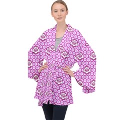 Paulownia Flowers Japanese Style Velvet Kimono Robe