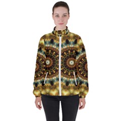 Pattern Abstract Background Art High Neck Windbreaker (women)