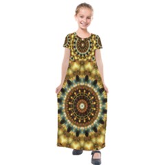 Pattern Abstract Background Art Kids  Short Sleeve Maxi Dress