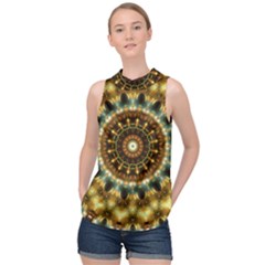 Pattern Abstract Background Art High Neck Satin Top