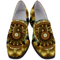 Pattern Abstract Background Art Women s Chunky Heel Loafers