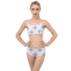 Seamless Pattern Pattern Bubble Wrap Layered Top Bikini Set