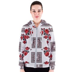 Ornament Pattern Background Design Women s Zipper Hoodie