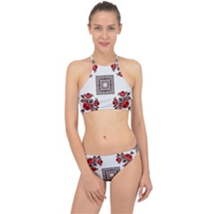 Ornament Pattern Background Design Racer Front Bikini Set