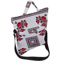 Ornament Pattern Background Design Fold Over Handle Tote Bag